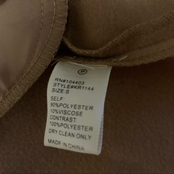 LIKE NEW | J.O.A. Los Angeles | Camel Fringed Long Line Coat/Cape | S - Picture 9 of 10